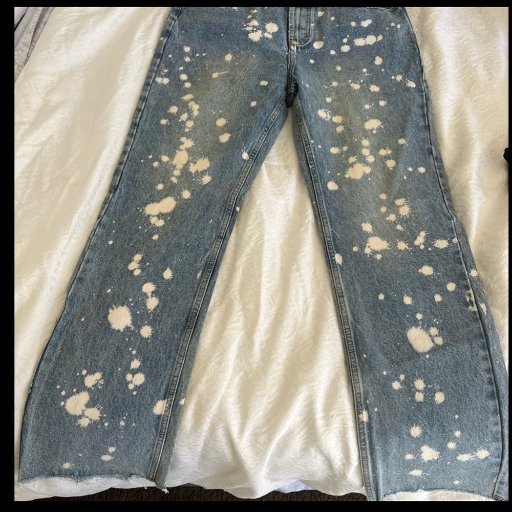 Bleached/Spot Washed Denim Jeans